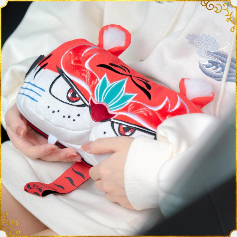 款车虎狮双面虎双面虎头头枕汽靠枕靠垫记忆棉车新枕头护颈载枕车