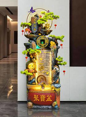 风风车流水摆件循环水轮财客厅招8288水落地聚宝盆水景公司乔迁开