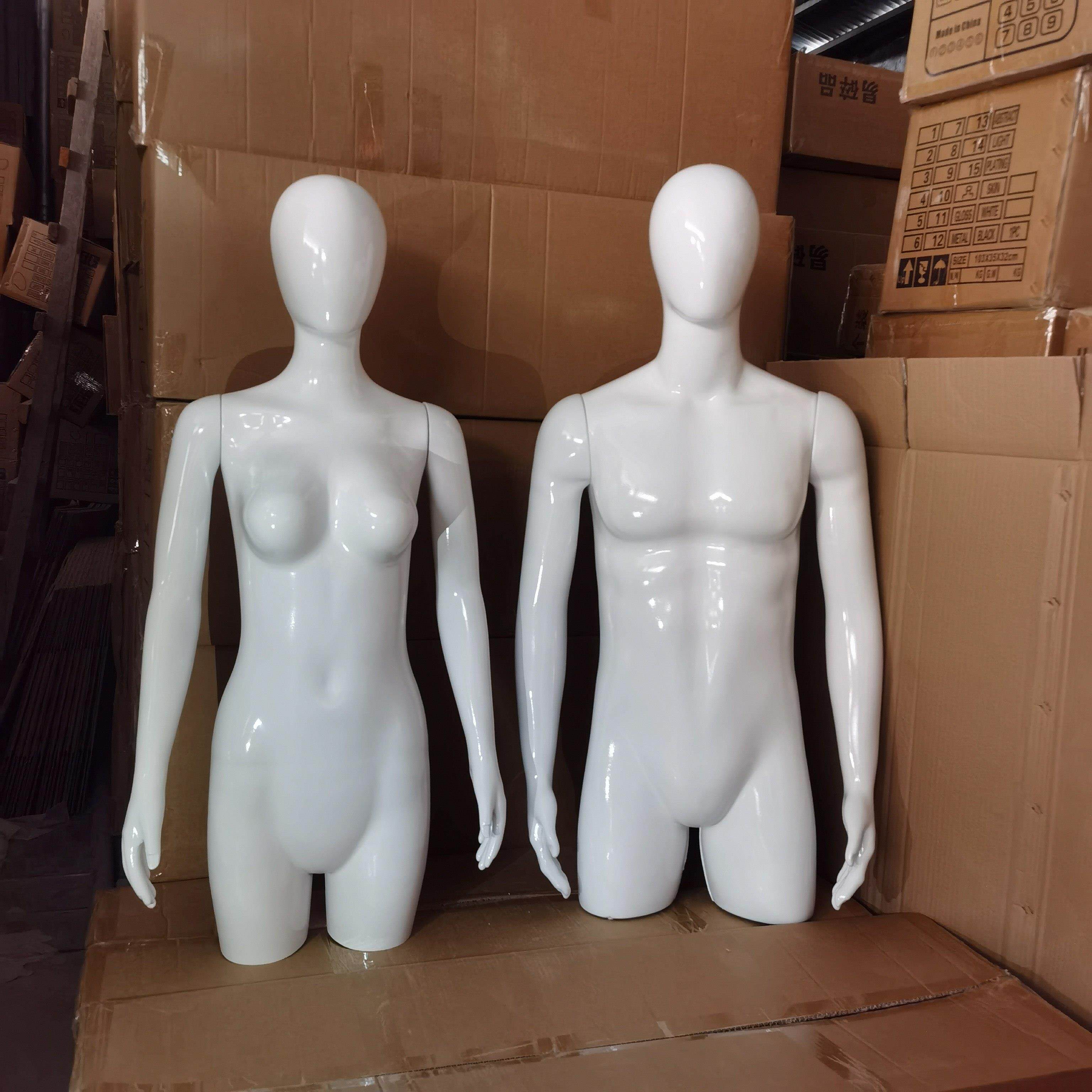 沃尔玛商场男女士上半身带头胳膊模特白假人服装店衣服展示人台