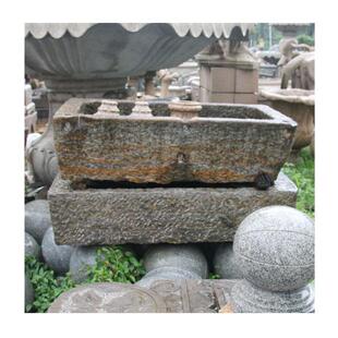 花岗岩锈石雕花 黄钵酒STY20240店公司盆庭院摆件 户外景观艺术花