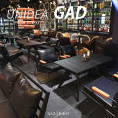 UN商用工业风酒吧沙发椅会所清吧桌椅组合咖啡厅餐饮店洽谈休息区