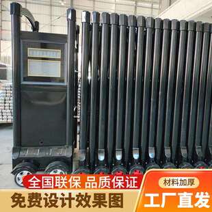 锈钢电动伸缩门工厂工折叠拉推门盛世万嘉学校地铝合金无轨对开庭