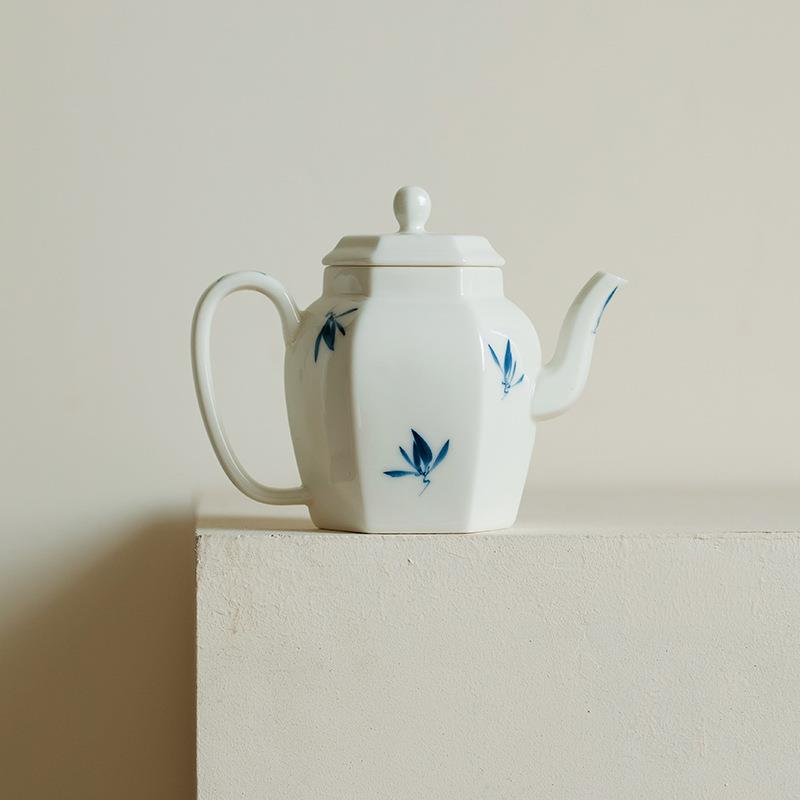 昌朴居纯手绘蝴蝶兰花茶壶家用中式陶瓷功夫小瓷壶泡茶器带过滤