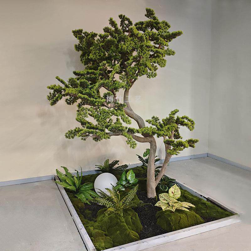 仿真植橄物墙造景榄树婚庆酒店景观装植LB-DZ031物墙假山石头绿饰