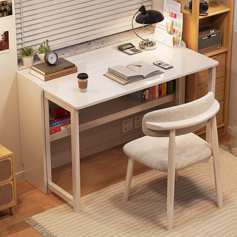 实木书桌可折叠桌子学习桌家用办公桌简易电脑桌卧室小户型书桌