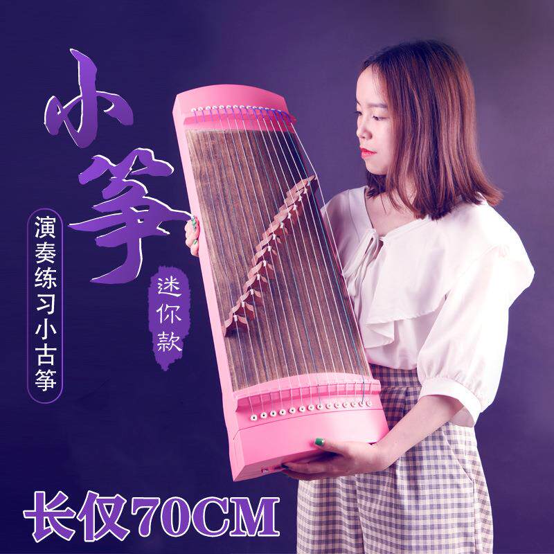 红星14弦实木小古筝小型便携式迷你70CM半筝初学者儿童练指古筝