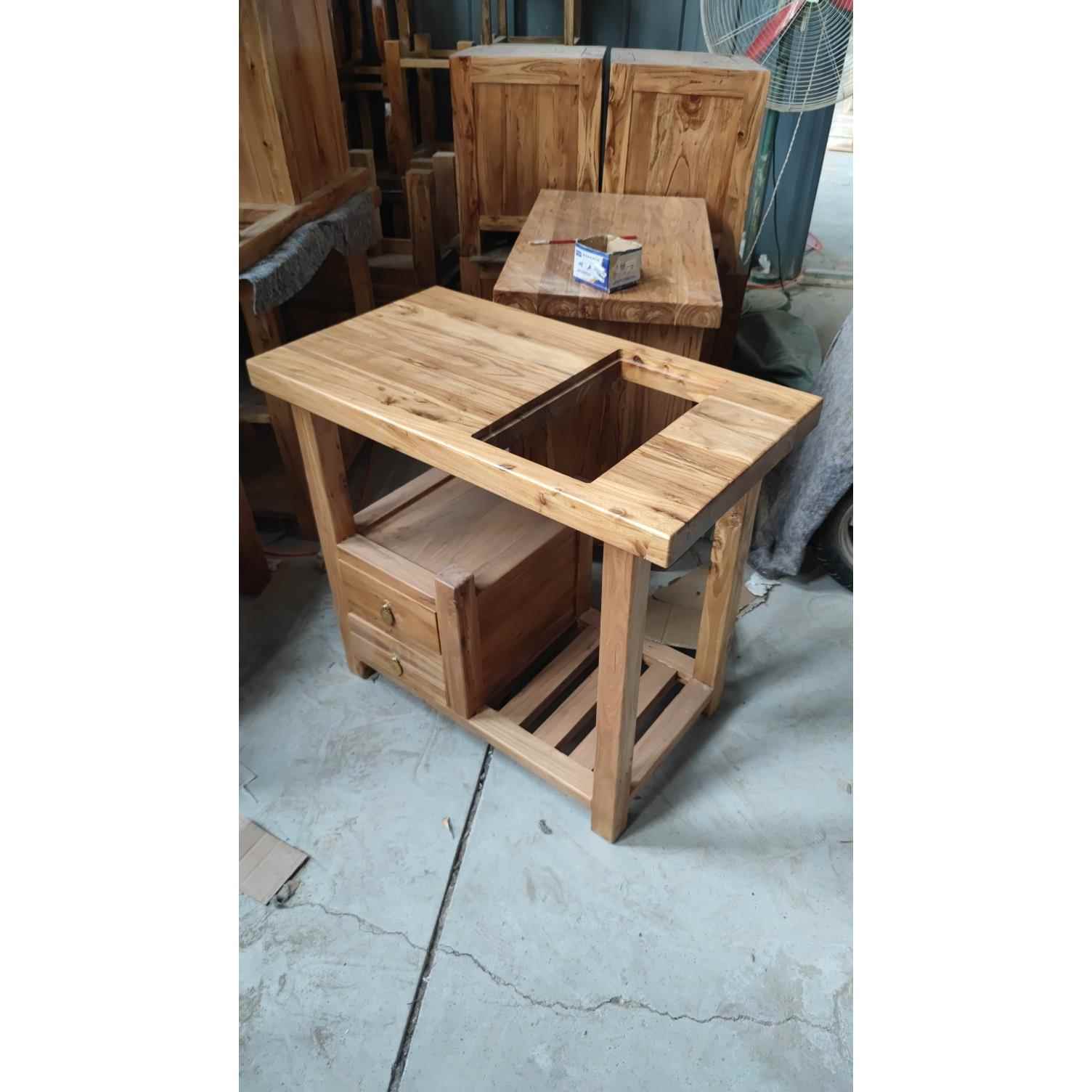 高档水老榆木道桌全实木茶柜鱼缸架茶几方形边角茶烧水一体大料茶