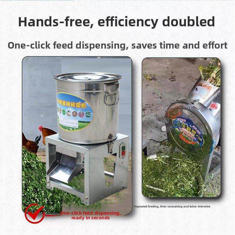切菜机家用小型不锈钢桶式碎草机220v养殖鸡鸭鹅碎草机碎菜机