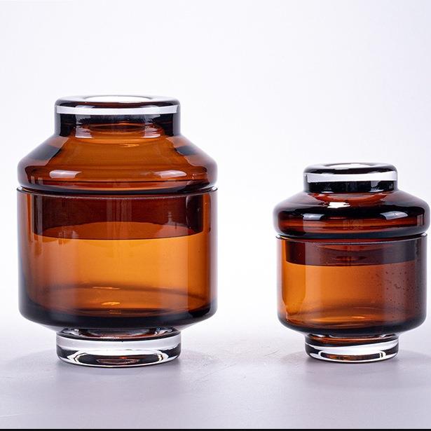 创意艺术玻璃摆件简约高端客厅储物装饰品精致工艺品几何艺术