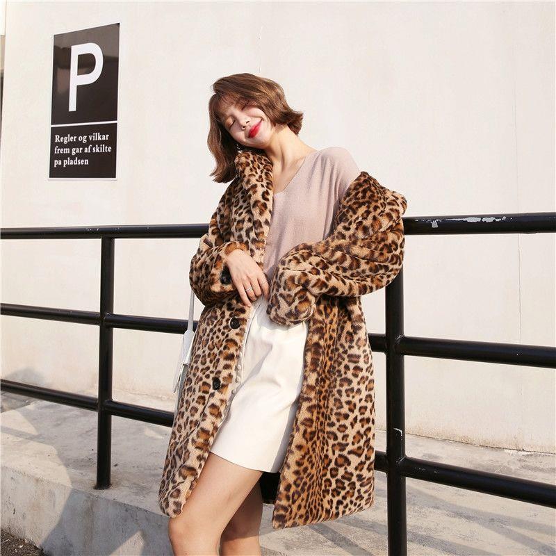 leopard coat  new women faux fur coat luxury winter warm