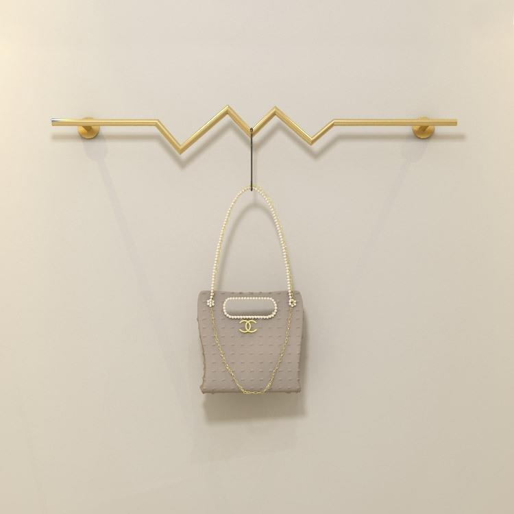 纳金色铁艺男女童服装店米上墙正挂示/挂陈列组合货壁架展挂衣架