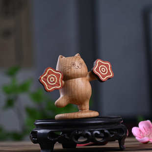 招财可爱创意把玩桌面玩猫装饰品配件潮diy摆件卡通挂件欢天喜地