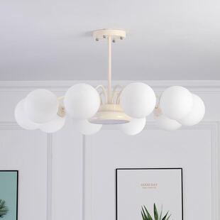 奶油风客厅灯现代简约创意家用温馨主卧室灯法式 网红魔豆餐厅吊灯