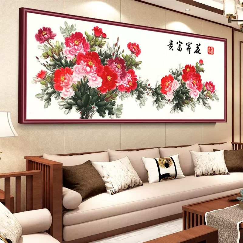 5d钻石画满钻砖石贴画花开富贵十字绣2025新款花卉客厅水钻贴钻画