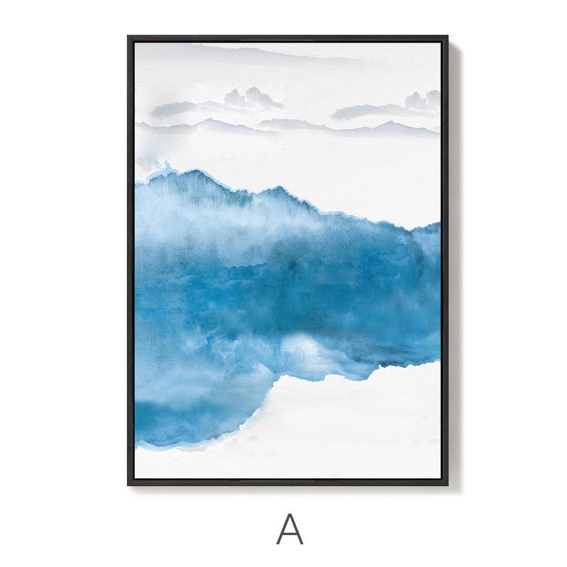 中式抽象画新中式挂画山水画三联装饰画客厅沙发背景墙壁画