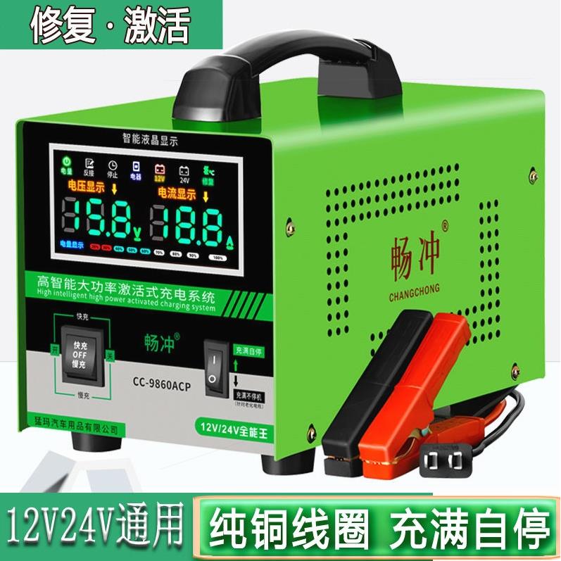 德国进口汽车电瓶充电器12v24v大功率纯铜全智能全自动万能型蓄电