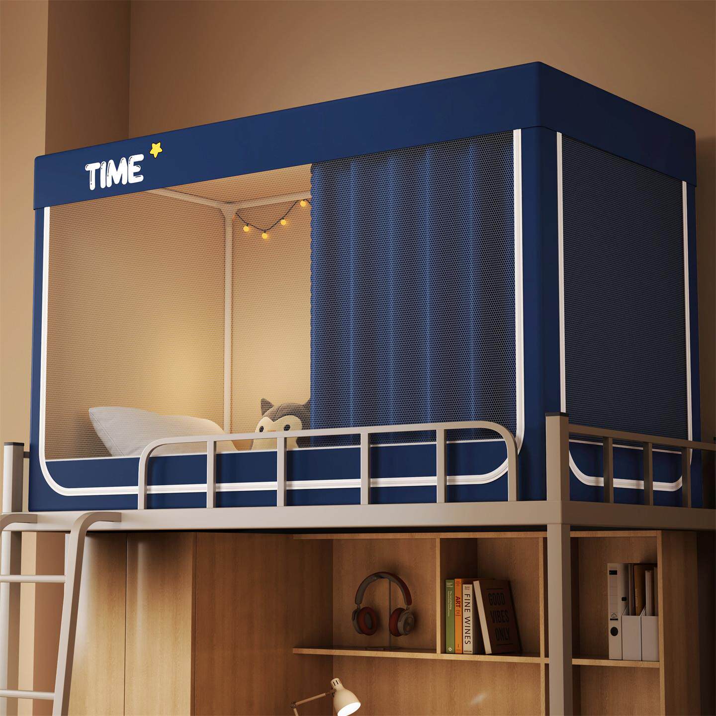 遮光帘蚊帐一体式强遮光全包单人蚊帐学生宿舍上下铺全封闭床帘