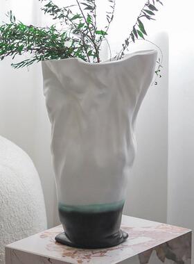 现代新中式水墨渐变花器样板间餐桌插花花瓶摆件简约软装家居摆设