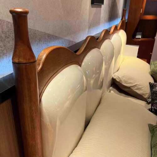 中古风双人实木床1·8米软包靠背复古法式胡桃木床1·5米主卧婚床