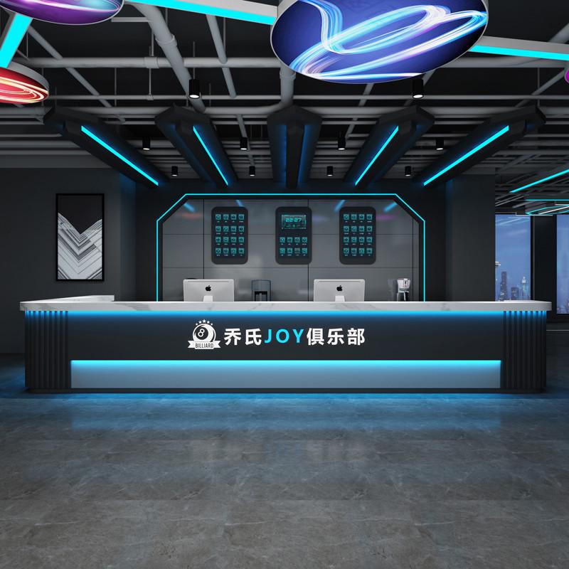 工业风台球厅吧台酒吧收银台健身房电竞网吧前台接待台大理石