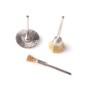 36件套铜MLH丝刷轮金属除锈轮带柄光钢丝杆轮平型铜丝T型抛刷