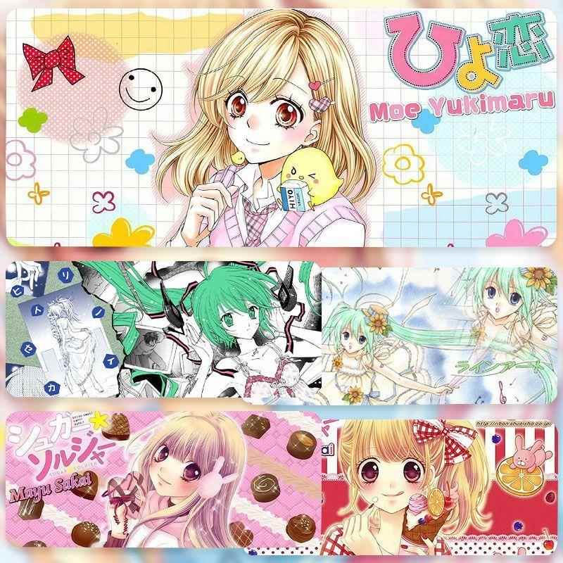 古早日系动漫少女电脑鼠标垫桌面超大电竞游戏二次元桌垫滑鼠垫