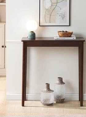 简约实木玄关桌入户玄关端景台走廊窄桌新中式条桌靠墙供桌长案几