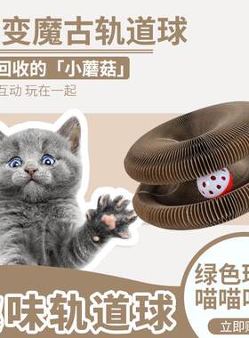 宠物猫猫玩具猫咪磨爪可折叠圆盘C型磁吸风琴猫抓板宠物用品