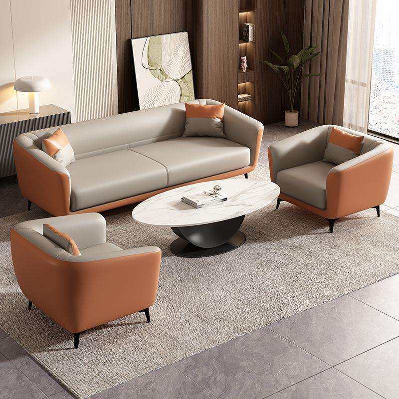 无品牌/办室沙发简约沙时公尚网红息三人接待会客休区办公发