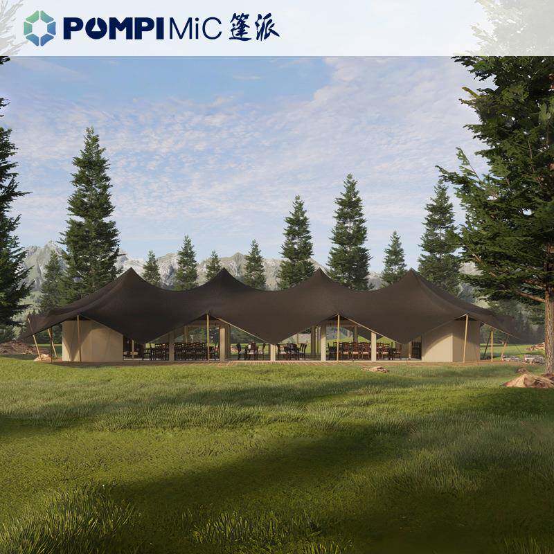 野外营地大型防水遮阳帐篷建筑餐饮服务中心酒店帐篷厂家
