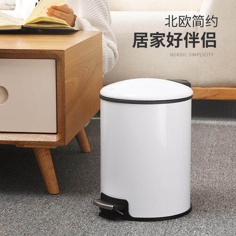 直销新款欧式垃圾桶家用客厅卧室卫生间厨房创意有盖大号不锈钢脚