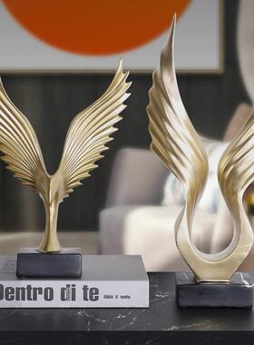 新中式摆件轻奢高档客厅大展宏图老鹰办公室桌面装饰树脂工艺品创