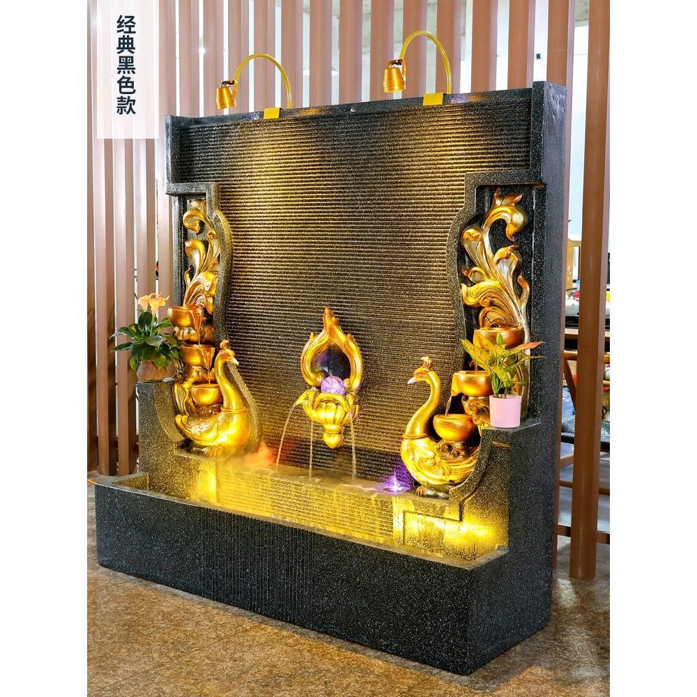 水幕墙流水屏风假山喷泉餐厅庭院别墅公司招财鱼池背景观装饰摆件