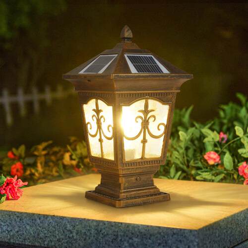 太阳能柱头灯户外庭院灯室外防水花园别墅大门围墙灯院门柱灯led