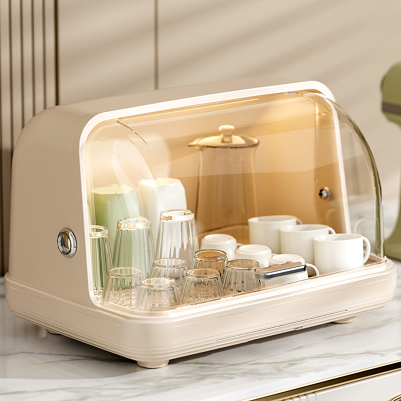 桌面水杯收纳盒杯子收纳置物架防尘玻璃杯茶杯托盘沥水杯架子杯架