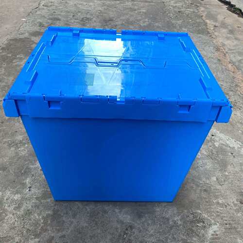 710*575*620mm翻盖塑料周转箱带盖 斜插物流箱工业箱塑胶箱子加盖