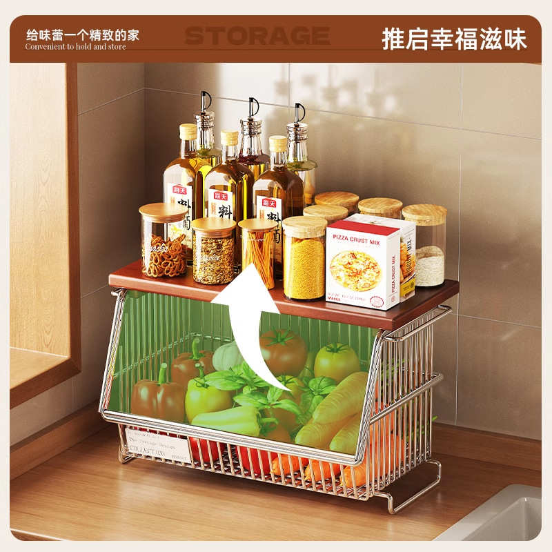 厨房分层置物架落地多层水果蔬菜收纳篮子多功能零食小推车东南亚