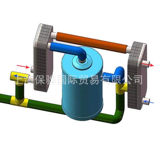 7Nm³/min板换预冷器利用蒸发器出来冷气降低进口压缩机空气焓值