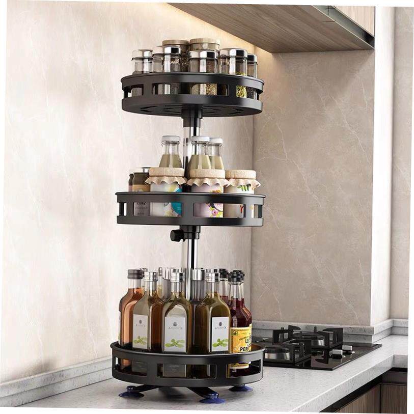 Kitchen seasoning rack Rotatable top corner seasoning rack