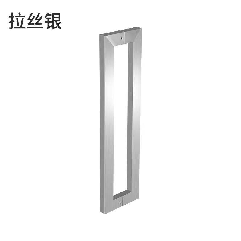 个性 玻璃门拉手不锈钢方管无指纹玫瑰黑钛金色推拉大木门把手