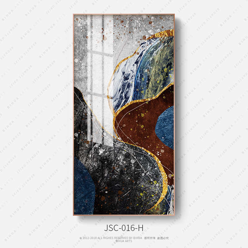 现代北欧晶瓷玄关装饰画批发酒店挂画 家居入户玄关晶瓷画抽象画图片