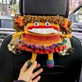 车巾盒挂式 饰卡纸通可纸爱巾 汽载车扶日落红手箱抽纸盒后排车内装