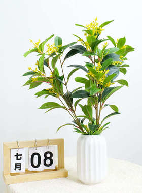 仿真植物桂花单支家居装饰摄影道具仿真植物假花园林造景仿真假花