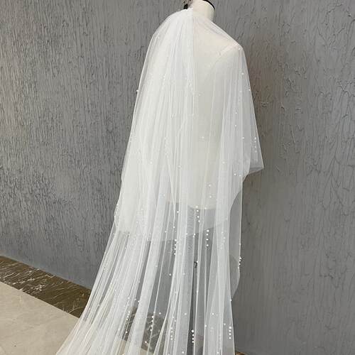 2023新款新娘结主婚纱头纱简约双层超仙森系拖尾婚礼款头纱超长女