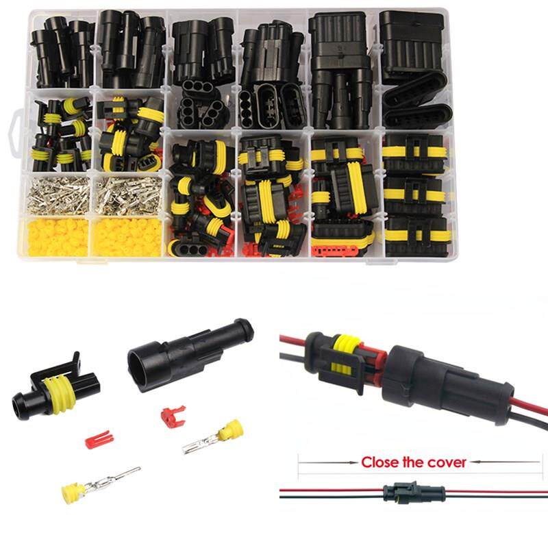 43套盒装防水连接器 HID密封电线汽车连接器插件1/2/3/4