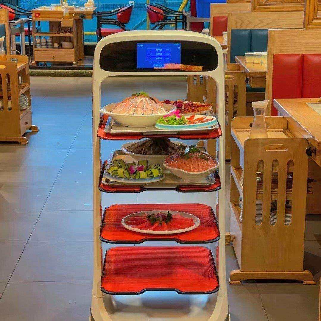 擎朗T6智能送餐机器人餐厅送菜酒店服务员上菜全自动传菜饭店送饭