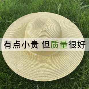 草帽大号农民用优质麦秆编织工地帽大檐大沿男渔夫女遮阳防晒帽子