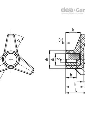Elesa Ganter伊莉莎冈特 VB.639 三臂旋钮 亚光饰面高科技聚合体