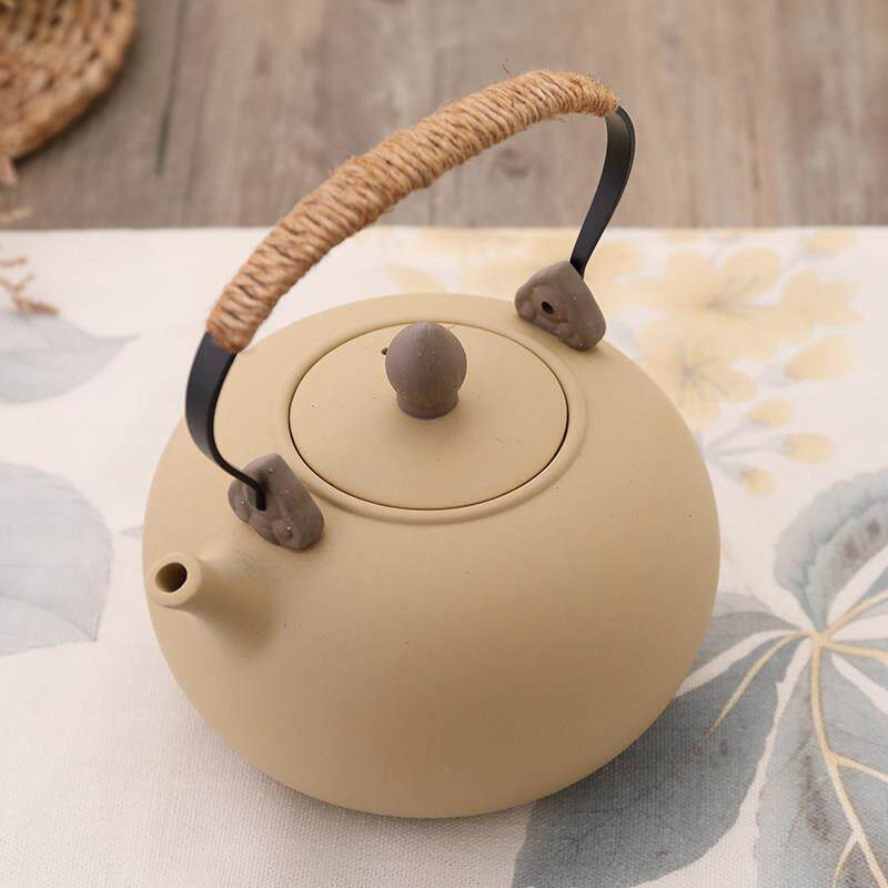 粗陶茶壶陶土提梁壶陶瓷烧水壶煮茶壶功夫茶具陶壶养生壶覆古茶具