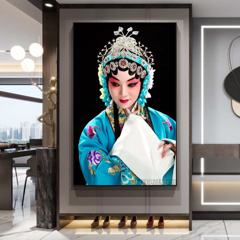 新款5d钻石画满钻京剧花旦点钻十字绣入户玄关客厅砖石画戏曲人画